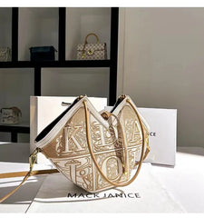 Autumn Textured Luxury Embroidery Striped Bucket Bag Women Fashion Handbag Lady Purse Female Shoulder Messenger Bag Casual Bag