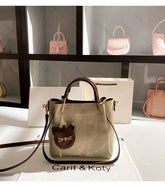 Large Capacity Textured Bucket Bag Fashion Casual Bag High Quality Women's Handbag Lady Purse Shoulder Messenger Bag